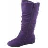 image:imageTOP Moda Bank81 Womens Fashion Round Toe Flat Heel Zipper Buckle Slouchy MiPurple Sv
