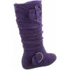 image:imageTOP Moda Bank81 Womens Fashion Round Toe Flat Heel Zipper Buckle Slouchy MiPurple Sv