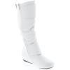 image:imageTOP Moda Bank81 Womens Fashion Round Toe Flat Heel Zipper Buckle Slouchy MiWhite Pu