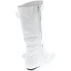 image:imageTOP Moda Bank81 Womens Fashion Round Toe Flat Heel Zipper Buckle Slouchy MiWhite Pu