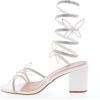 image:imageTOP Moda Diamond29 Womens Butterfly Spiral Coil Wrap Dressy Block Heel Sandal Nonslip sole Rhinestone High Heel Sandals For Wedding Party Prom Evening WearWhite Pu