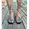 image:imageTOP Moda Diamond29 Womens Butterfly Spiral Coil Wrap Dressy Block Heel Sandal Nonslip sole Rhinestone High Heel Sandals For Wedding Party Prom Evening WearBlack Nub
