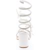 image:imageTOP Moda Diamond29 Womens Butterfly Spiral Coil Wrap Dressy Block Heel Sandal Nonslip sole Rhinestone High Heel Sandals For Wedding Party Prom Evening WearWhite Pu