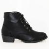image:imageTOP Moda EC89 Womens Foldover Lace Up Low Chunky Heel Ankle BootiesBlack