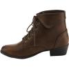 image:imageTOP Moda EC89 Womens Foldover Lace Up Low Chunky Heel Ankle BootiesBrown