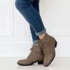 image:imageTOP Moda EC89 Womens Foldover Lace Up Low Chunky Heel Ankle BootiesKhaki