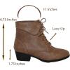 image:imageTOP Moda EC89 Womens Foldover Lace Up Low Chunky Heel Ankle BootiesKhaki