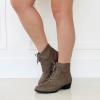 image:imageTOP Moda EC89 Womens Foldover Lace Up Low Chunky Heel Ankle BootiesKhaki