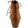 image:imageTOP Moda EC89 Womens Foldover Lace Up Low Chunky Heel Ankle BootiesTan