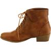 image:imageTOP Moda EC89 Womens Foldover Lace Up Low Chunky Heel Ankle BootiesTan