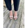 image:imageTOP Moda Gallery45 Ankle Strap Dressy High Heel Sandal Nonslip Sole For Wedding Party Prom Evening Wear or Any Occasion Sleek Style Block Heel SandalsRose Gold Glitter