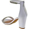 image:imageTOP Moda Gallery45 Ankle Strap Dressy High Heel Sandal Nonslip Sole For Wedding Party Prom Evening Wear or Any Occasion Sleek Style Block Heel SandalsWhite 45