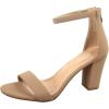 image:imageTOP Moda Gallery45 Ankle Strap Dressy High Heel Sandal Nonslip Sole For Wedding Party Prom Evening Wear or Any Occasion Sleek Style Block Heel SandalsTan