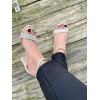image:imageTOP Moda Gallery45 Ankle Strap Dressy High Heel Sandal Nonslip Sole For Wedding Party Prom Evening Wear or Any Occasion Sleek Style Block Heel SandalsRose Gold Glitter