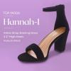 image:imageTOP Moda Hannah1 Ankle Strap Dressy High Heel Sandal Nonslip Sole For Wedding Party Prom Evening Wear or Any Occasion Sleek Style Block Heel Sandals Black Nubuck 7