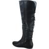 image:imageTOP Moda Night76 Womens Mid Calf Round Toe Buckle Slouched Flat BootsBlack Lace