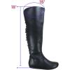 image:imageTOP Moda Night76 Womens Mid Calf Round Toe Buckle Slouched Flat BootsBlack Lace
