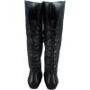 image:imageTOP Moda Night76 Womens Mid Calf Round Toe Buckle Slouched Flat BootsBlack Lace