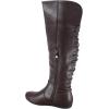 image:imageTOP Moda Night76 Womens Mid Calf Round Toe Buckle Slouched Flat BootsBrown Lace