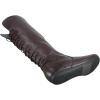 image:imageTOP Moda Night76 Womens Mid Calf Round Toe Buckle Slouched Flat BootsBrown Lace