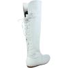 image:imageTOP Moda Night76 Womens Mid Calf Round Toe Buckle Slouched Flat BootsWhite Lace