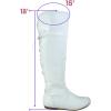 image:imageTOP Moda Night76 Womens Mid Calf Round Toe Buckle Slouched Flat BootsWhite Lace