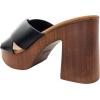 image:imageTOP Moda Open Toe Criss Cross Strap Slip On Faux Wood Chunky Heel SandalBlack