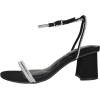 image:imageTOP Moda Shoes Women Block Short Heels Open Toe Ankle Strap Bling Rhinestone City1Black Nubuck