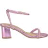 image:imageTOP Moda Shoes Women Block Short Heels Open Toe Ankle Strap Bling Rhinestone City1Pink Metallic