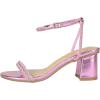 image:imageTOP Moda Shoes Women Block Short Heels Open Toe Ankle Strap Bling Rhinestone City1Pink Metallic
