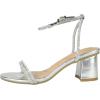 image:imageTOP Moda Shoes Women Block Short Heels Open Toe Ankle Strap Bling Rhinestone City1Silver Metallic