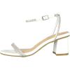 image:imageTOP Moda Shoes Women Block Short Heels Open Toe Ankle Strap Bling Rhinestone City1White Pu