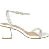 image:imageTOP Moda Shoes Women Block Short Heels Open Toe Ankle Strap Bling Rhinestone City1White Pu
