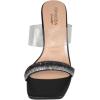 image:imageTOP Moda Shoes Women Clear Block Mule High Heels SquareToe Sandals Strap Bling Rhinestone VENICE1Black