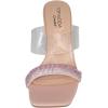 image:imageTOP Moda Shoes Women Clear Block Mule High Heels SquareToe Sandals Strap Bling Rhinestone VENICE1Nude