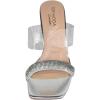 image:imageTOP Moda Shoes Women Clear Block Mule High Heels SquareToe Sandals Strap Bling Rhinestone VENICE1Silver