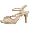 image:imageTOP Moda Shoes Women Stiletto Heels Open Peep Toe Ankle Strap Bling Rhinestone Glitter Pamela1Champagne