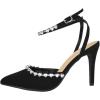 image:imageTOP Moda Shoes Women Stiletto High Heels PointedToe Ankle Strap Bling Rhinestone ParsonBlack Nubuck
