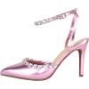 image:imageTOP Moda Shoes Women Stiletto High Heels PointedToe Ankle Strap Bling Rhinestone ParsonPink Metallic