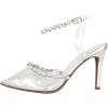 image:imageTOP Moda Shoes Women Stiletto High Heels PointedToe Ankle Strap Bling Rhinestone ParsonSilverClear