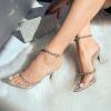 image:imageTOP Moda Shoes Women Stiletto High Heels PointedToe Ankle Strap Bling Rhinestone ParsonSilverClear