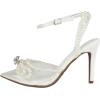image:imageTOP Moda Shoes Women Stiletto High Heels PointedToe Ankle Strap Bling Rhinestone ParsonWhite Pu