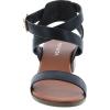 image:imageTOP Moda Vision75 Womens Ankle Wrap Adjustable Buckle Stacked Chunky Heel SandalBlack Pu