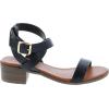 image:imageTOP Moda Vision75 Womens Ankle Wrap Adjustable Buckle Stacked Chunky Heel SandalBlack Pu