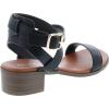 image:imageTOP Moda Vision75 Womens Ankle Wrap Adjustable Buckle Stacked Chunky Heel SandalBlack Pu