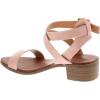 image:imageTOP Moda Vision75 Womens Ankle Wrap Adjustable Buckle Stacked Chunky Heel SandalBlush Pink