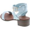 image:imageTOP Moda Vision75 Womens Ankle Wrap Adjustable Buckle Stacked Chunky Heel SandalLight Blue