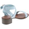 image:imageTOP Moda Vision75 Womens Ankle Wrap Adjustable Buckle Stacked Chunky Heel SandalLight Blue