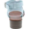 image:imageTOP Moda Vision75 Womens Ankle Wrap Adjustable Buckle Stacked Chunky Heel SandalLight Blue