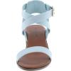 image:imageTOP Moda Vision75 Womens Ankle Wrap Adjustable Buckle Stacked Chunky Heel SandalLight Blue